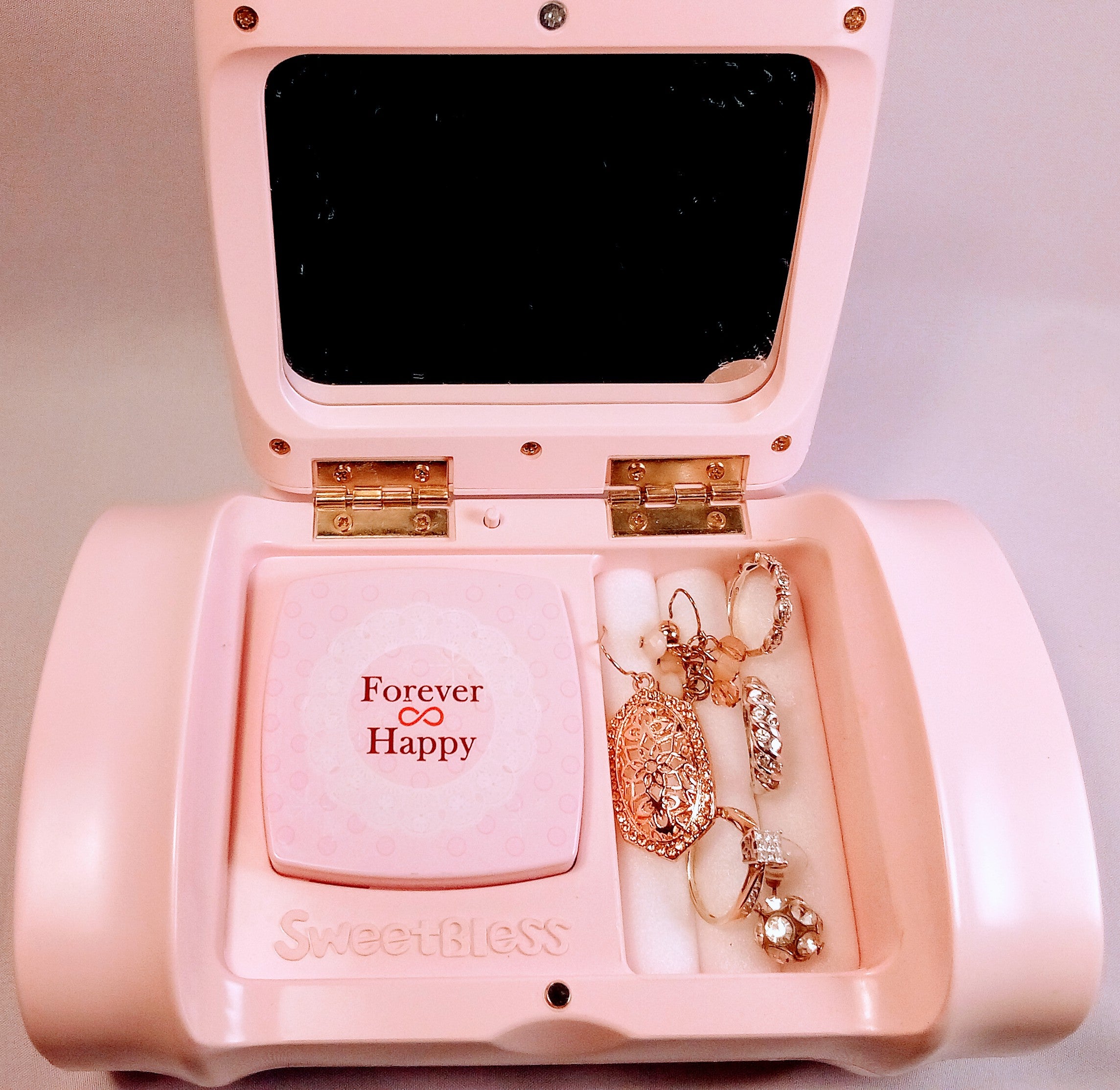 Portable Jewelry Box with Mirror for Music Enthusiasts, Charming Music Box for Music Lovers, Compact Travel Companion with Melodic Surprise