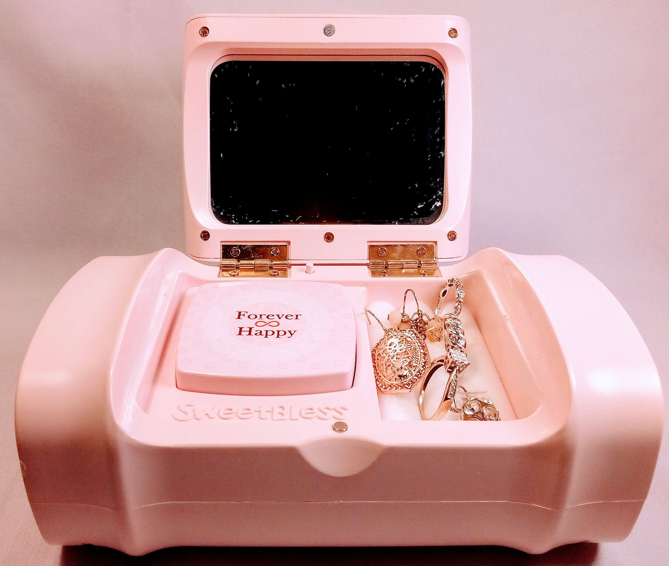 Portable Jewelry Box with Mirror for Music Enthusiasts, Charming Music Box for Music Lovers, Compact Travel Companion with Melodic Surprise