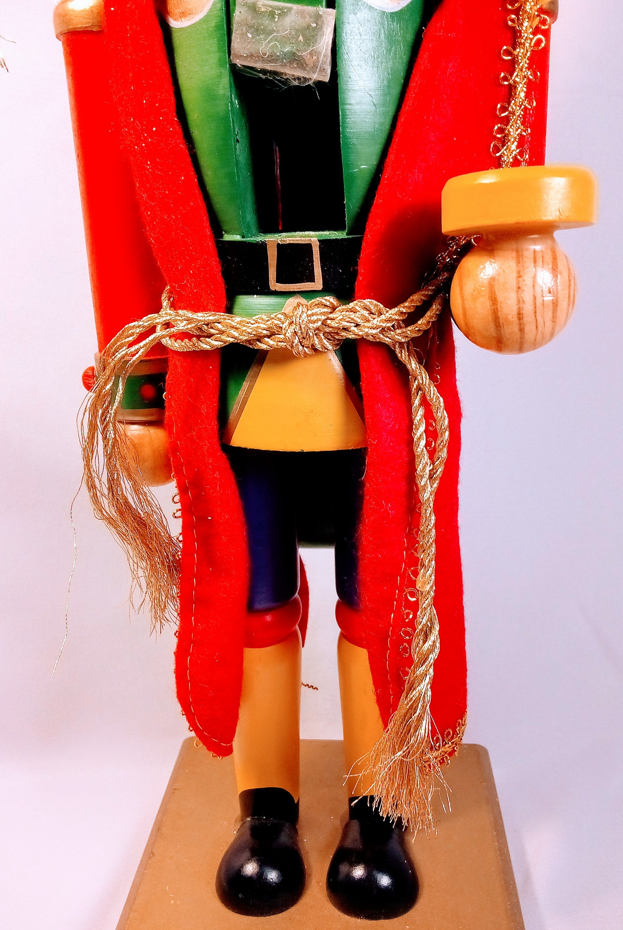 Christmas Pirate Nutcracker Figurine with Gold Accents for Festive Decor Decoration for Collectors, Unique Wooden Felt Handmade