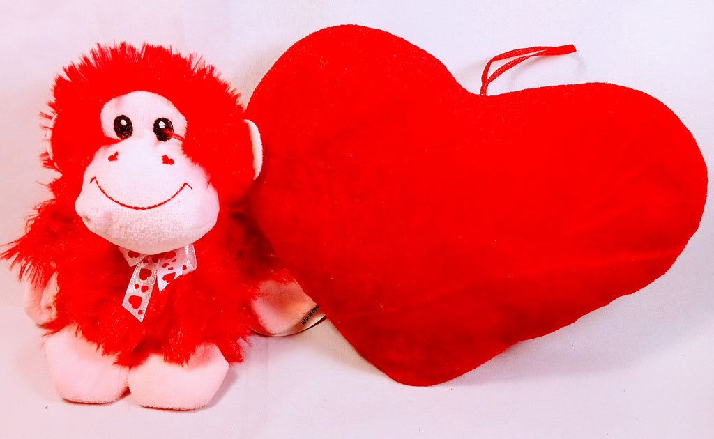 Wise Monkey Plush Doll for Your Baby's Nursery, Cuddly Soft Velvet Heart Accent, Adorable Cheerful Toy