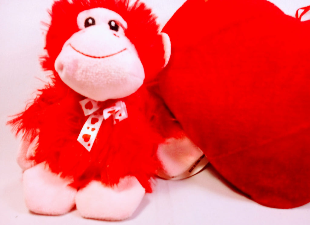 Wise Monkey Plush Doll for Your Baby's Nursery, Cuddly Soft Velvet Heart Accent, Adorable Cheerful Toy