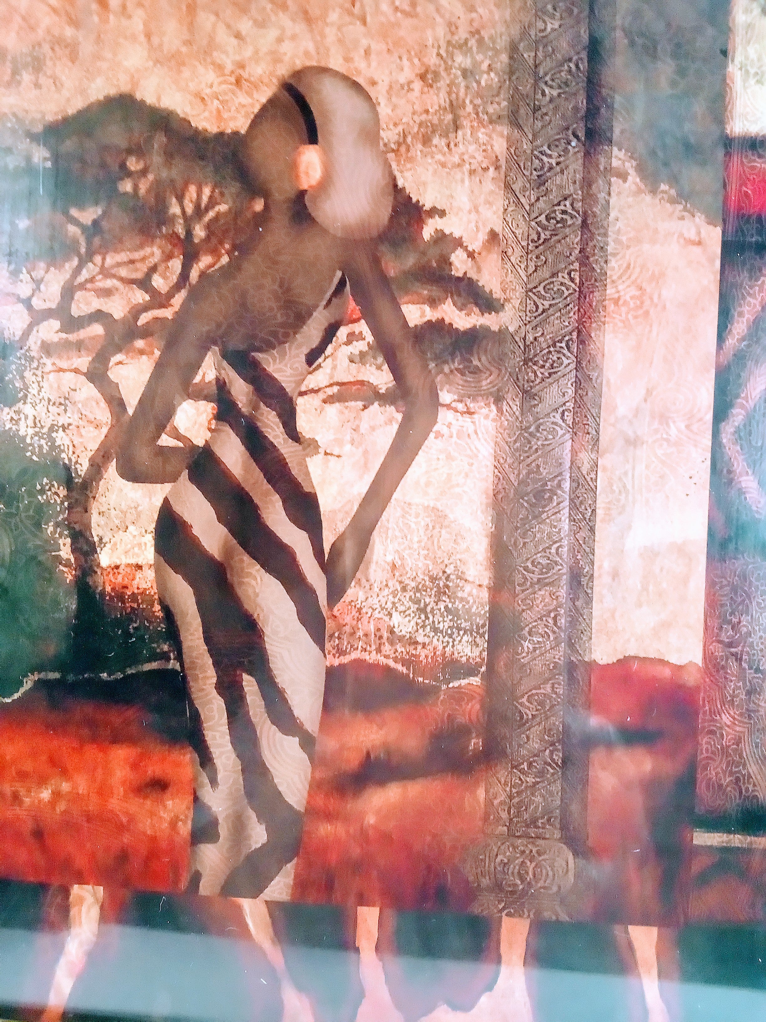 Modern Safari Woman Artwork, African American Framed Art Decor for Home and Office, Stylish and Chic