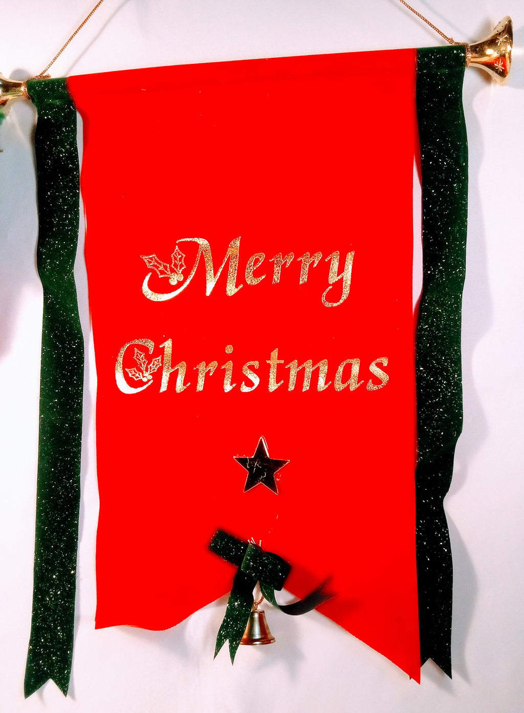 Festive Christmas Stocking and Banner Set, Santa Decor for the Holidays, Santa-Themed Decoration Bundle