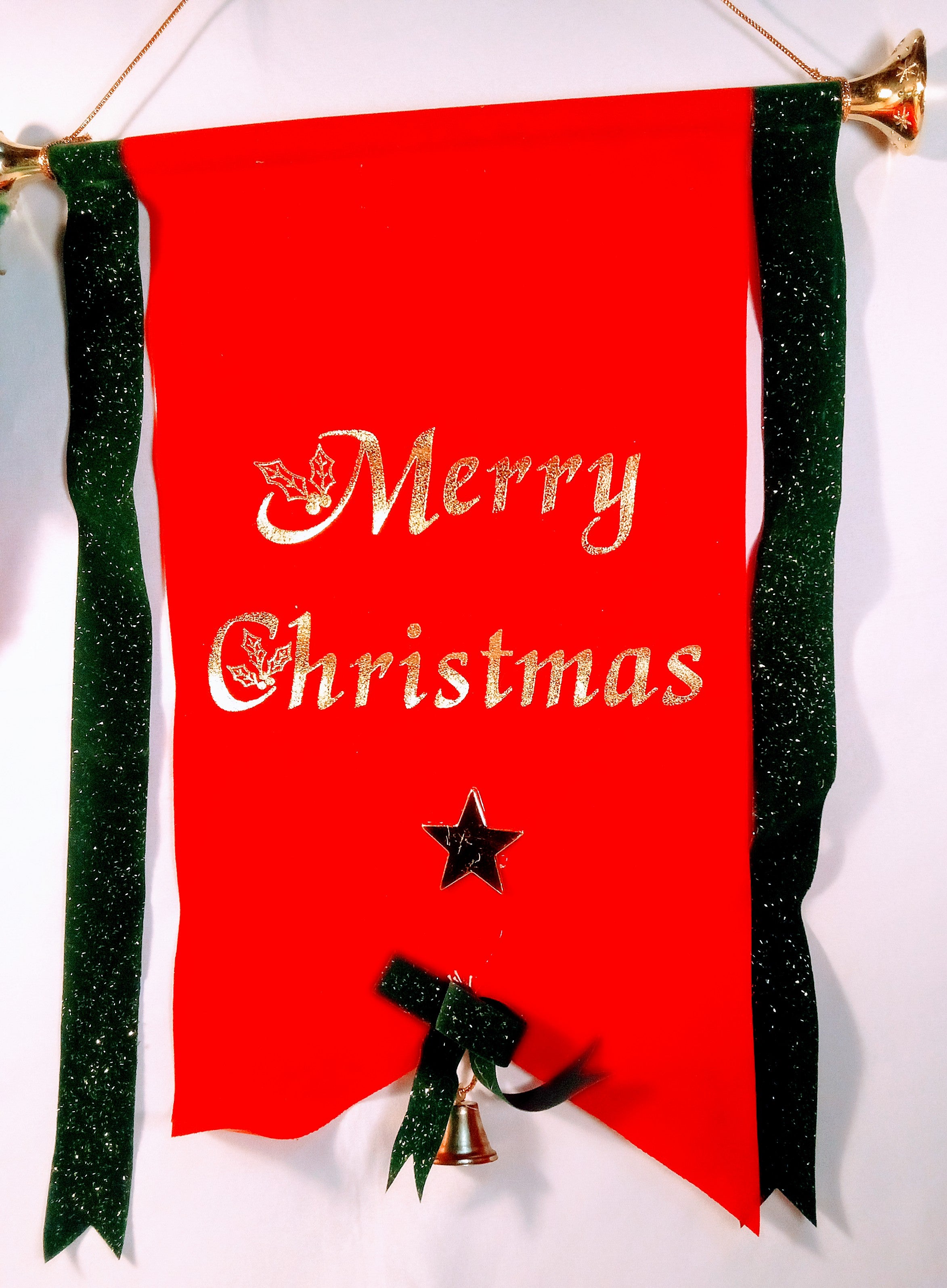 Festive Christmas Stocking and Banner Set, Santa Decor for the Holidays, Santa-Themed Decoration Bundle