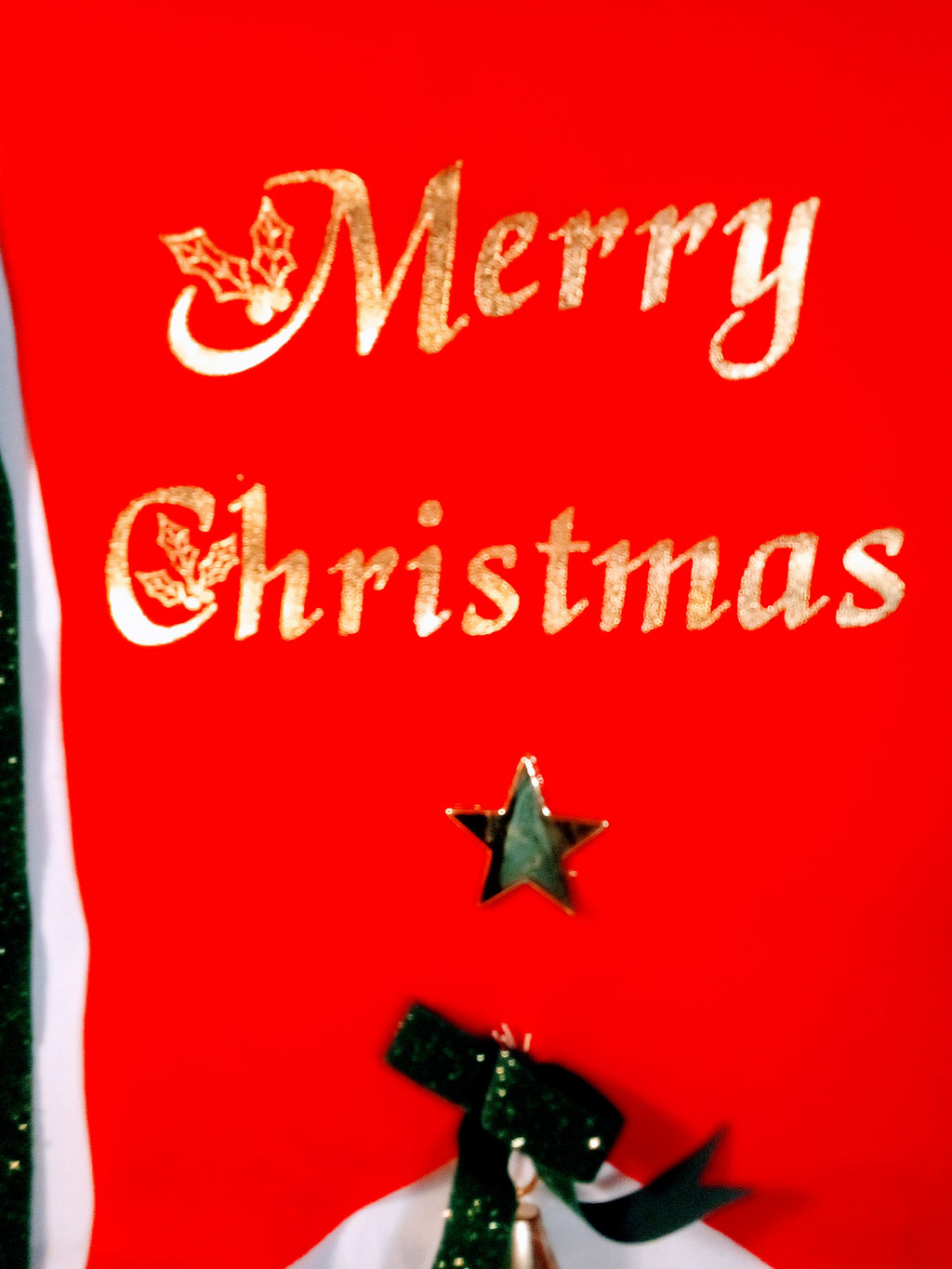 Festive Christmas Stocking and Banner Set, Santa Decor for the Holidays, Santa-Themed Decoration Bundle