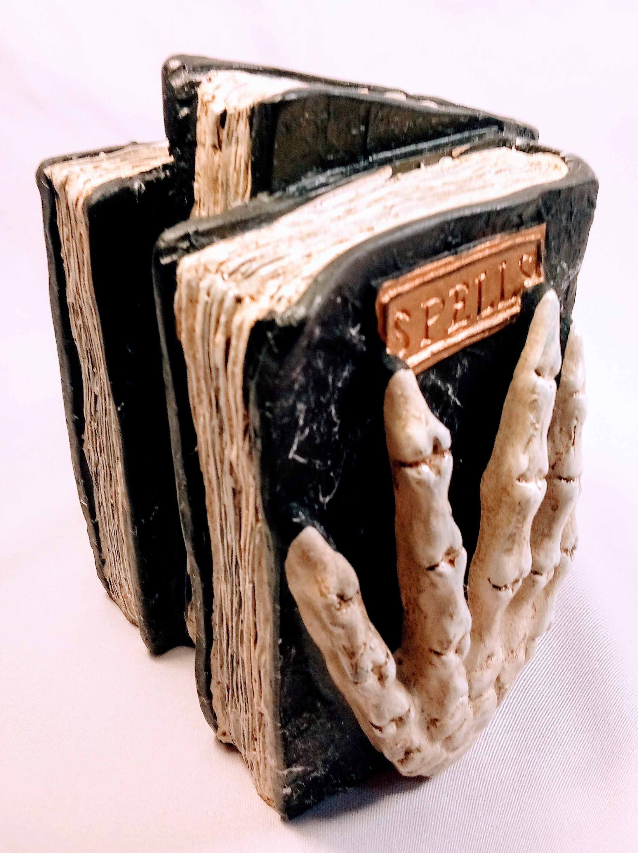 Skeleton Hands Decor for a Spooky Bookish Vibe, Vintage Witch Book Lover's Delight