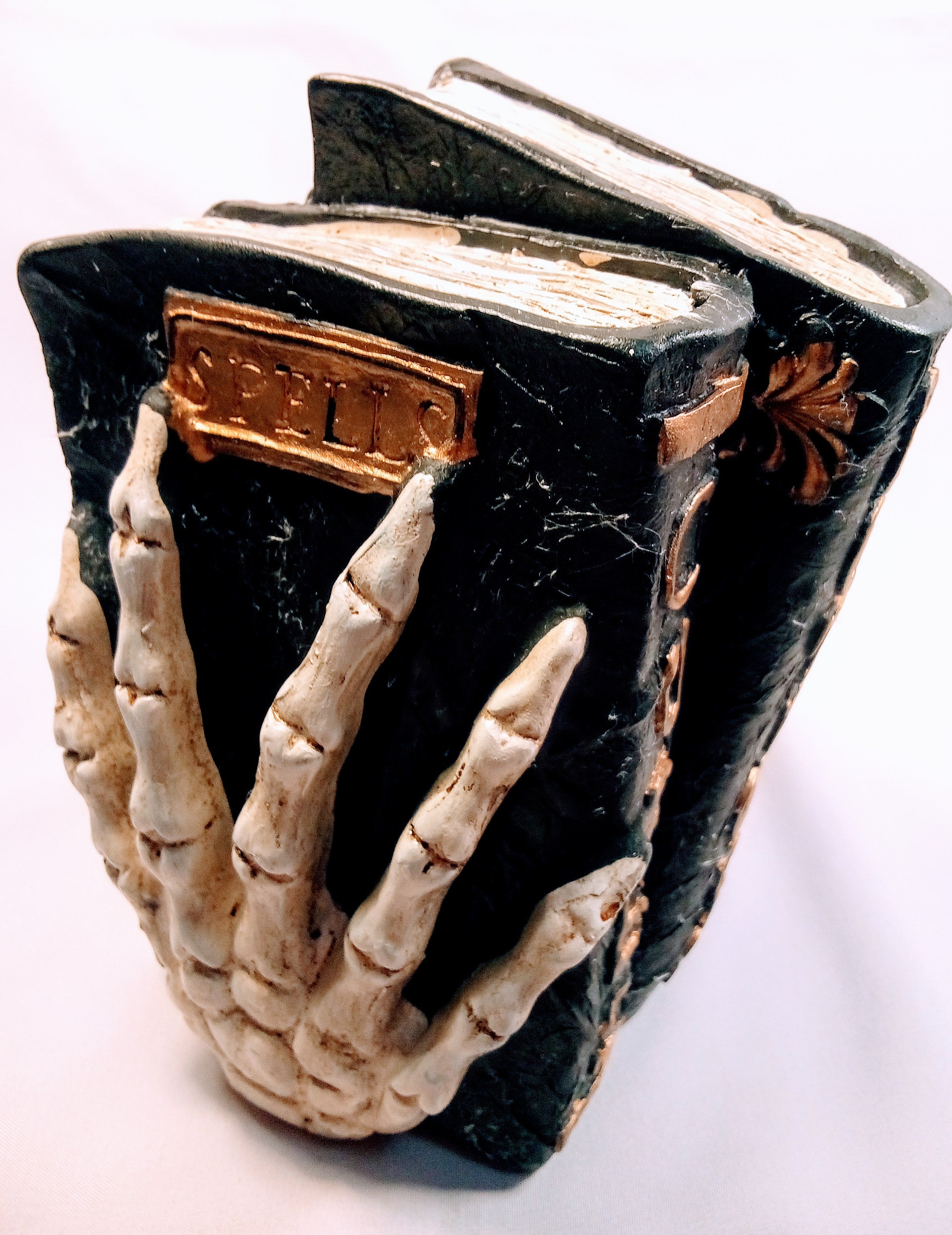 Skeleton Hands Decor for a Spooky Bookish Vibe, Vintage Witch Book Lover's Delight