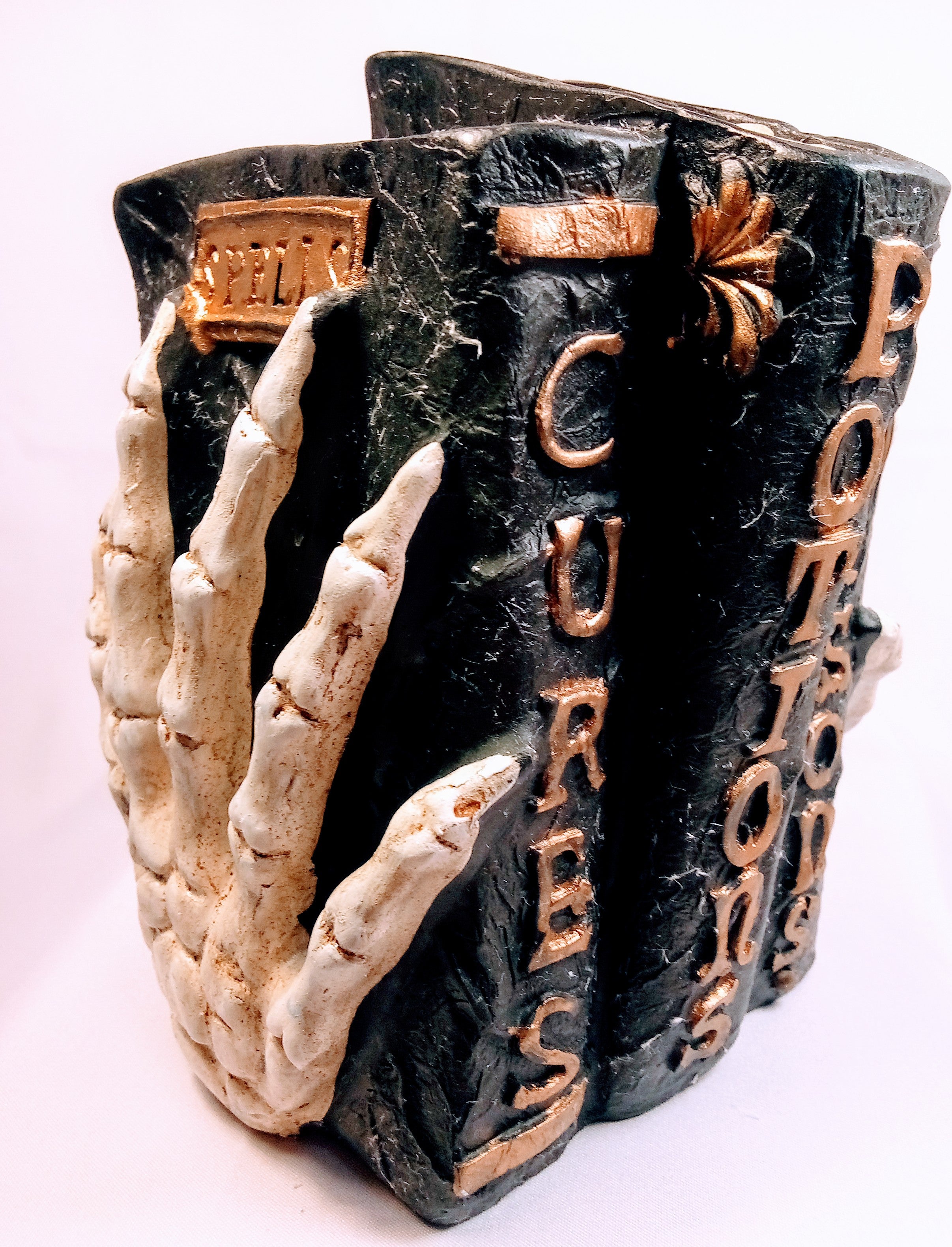 Skeleton Hands Decor for a Spooky Bookish Vibe, Vintage Witch Book Lover's Delight
