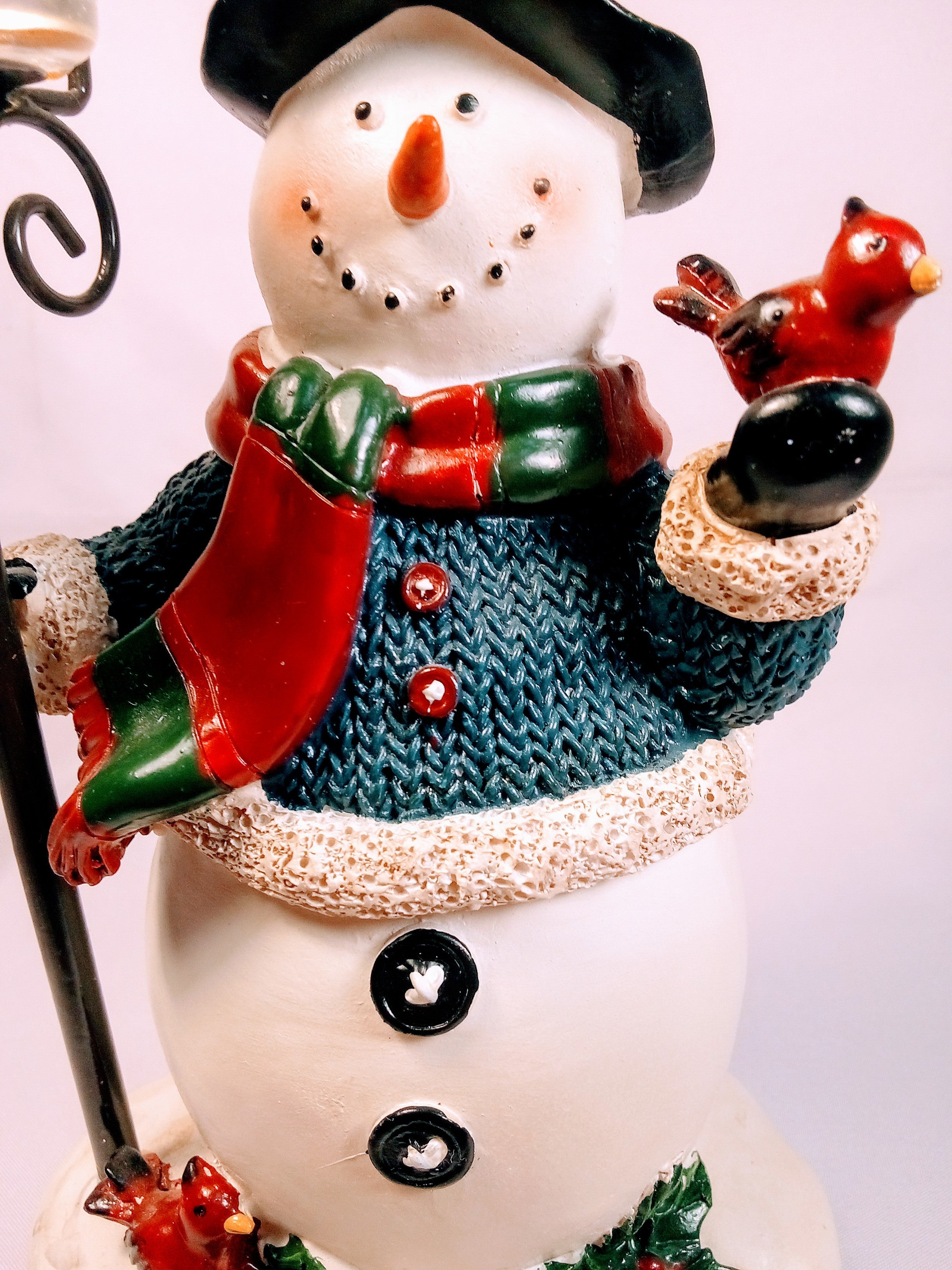 Festive Snowman Candle Holder Decor, Whimsical Christmas Centerpiece, Charming Folk Art, Unique Winter Display -