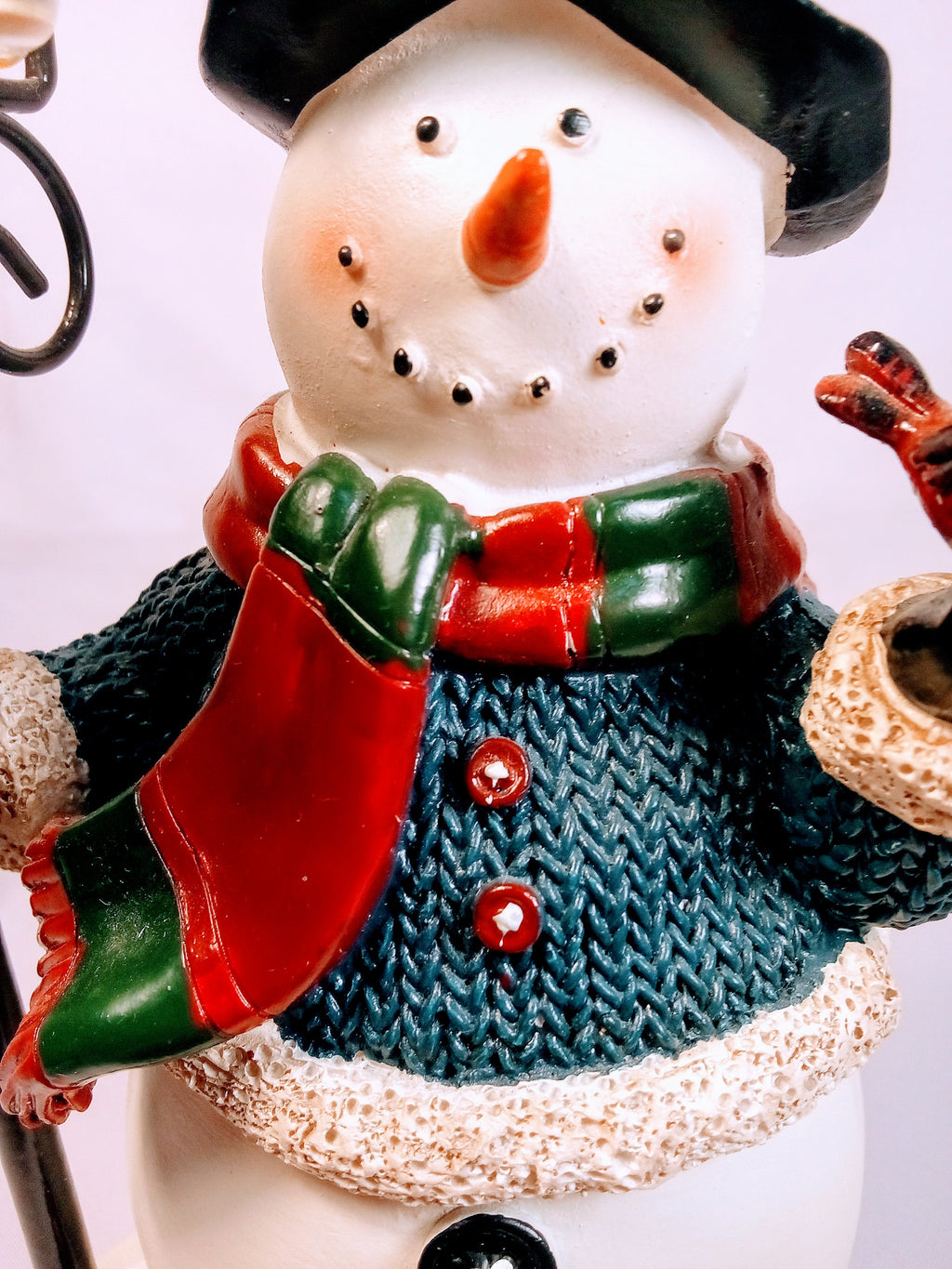 Festive Snowman Candle Holder Decor, Whimsical Christmas Centerpiece, Charming Folk Art, Unique Winter Display -