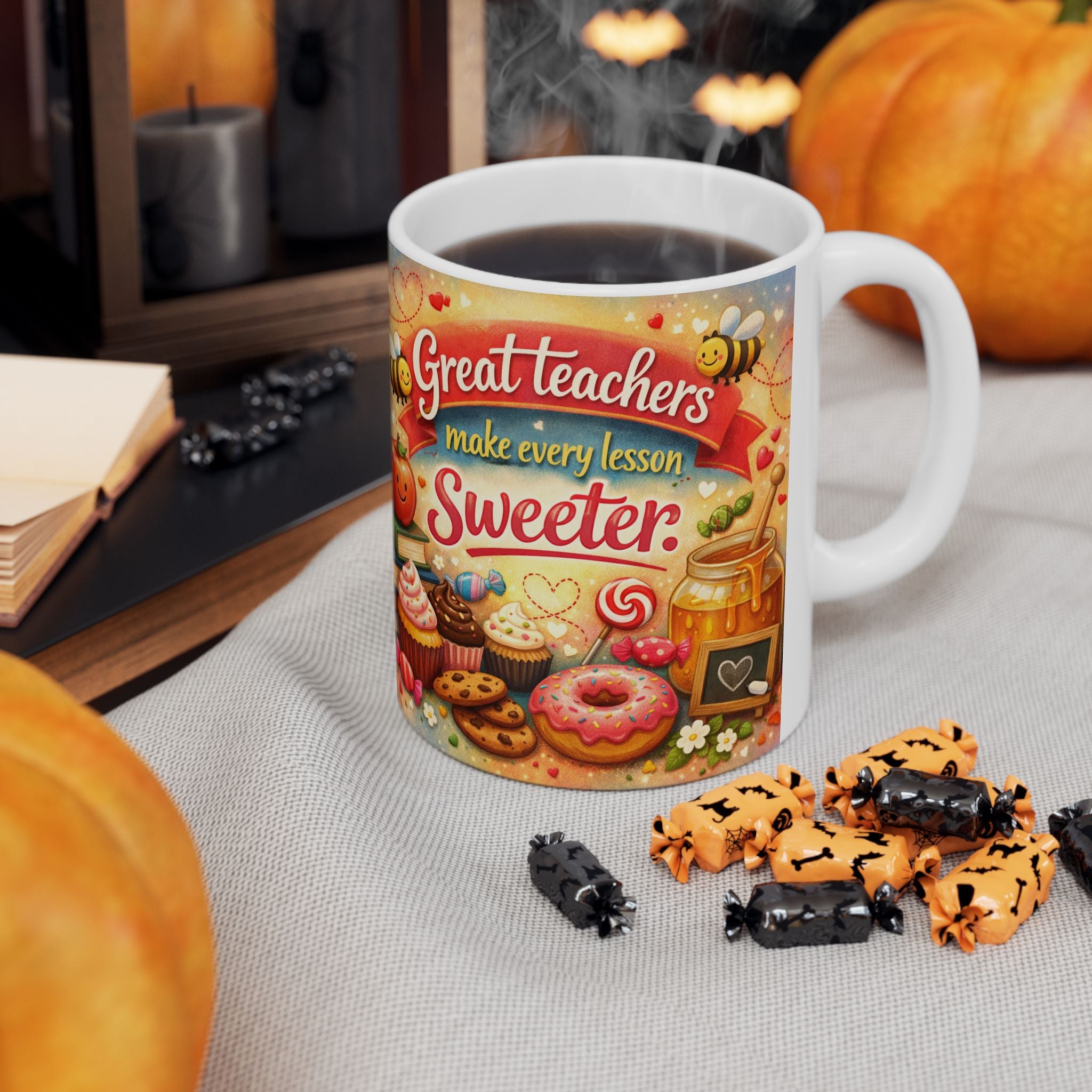 Inspirational Coffee Mug: Great Teachers Make Every Lesson Sweeter - Gratitude Gift, Perfect Gift Idea