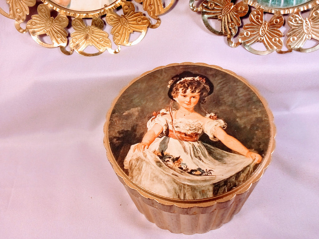 Victorian Jewelry Box AND Antique Picture Frames Set - Elegant Gold Lacquerware Gift for Her