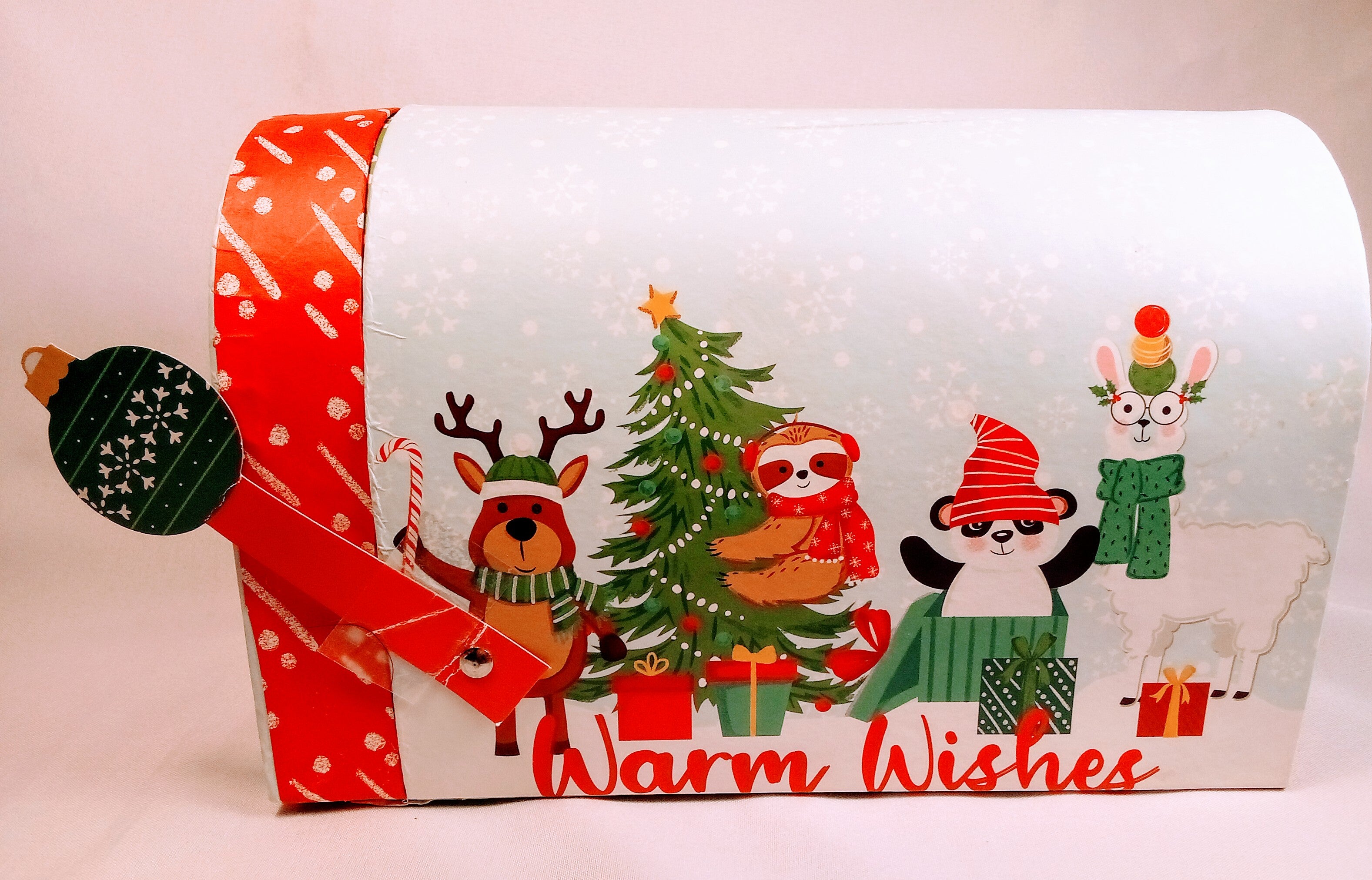 Cheerful Christmas Mailbox, Festive Candy Holder, Merry Outdoor Decoration, Holiday Box Decor Delight, Whimsical Letterbox Storage Charm