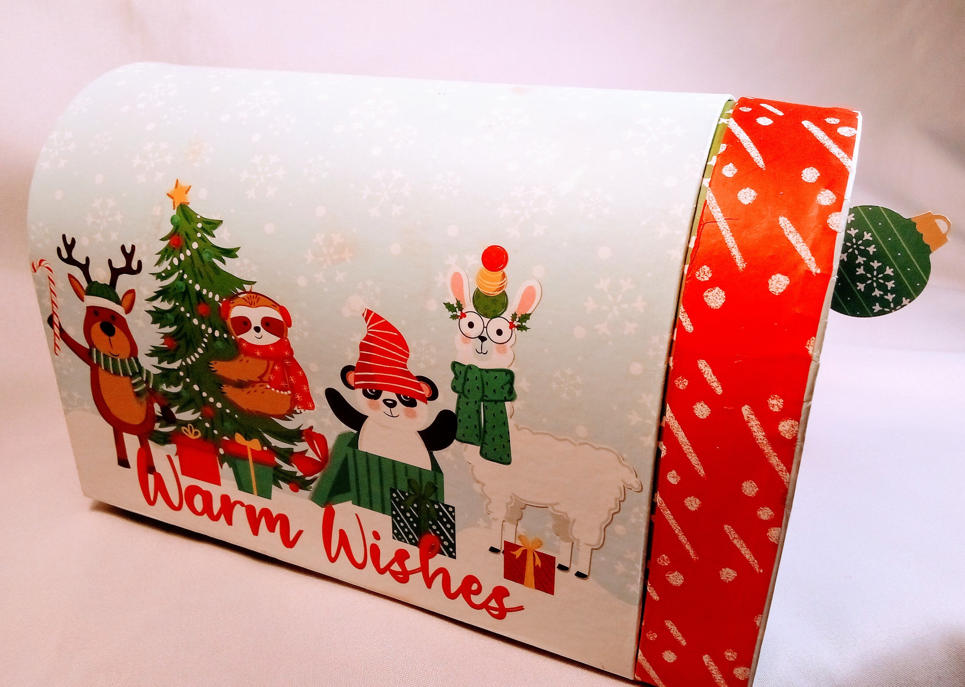 Cheerful Christmas Mailbox, Festive Candy Holder, Merry Outdoor Decoration, Holiday Box Decor Delight, Whimsical Letterbox Storage Charm