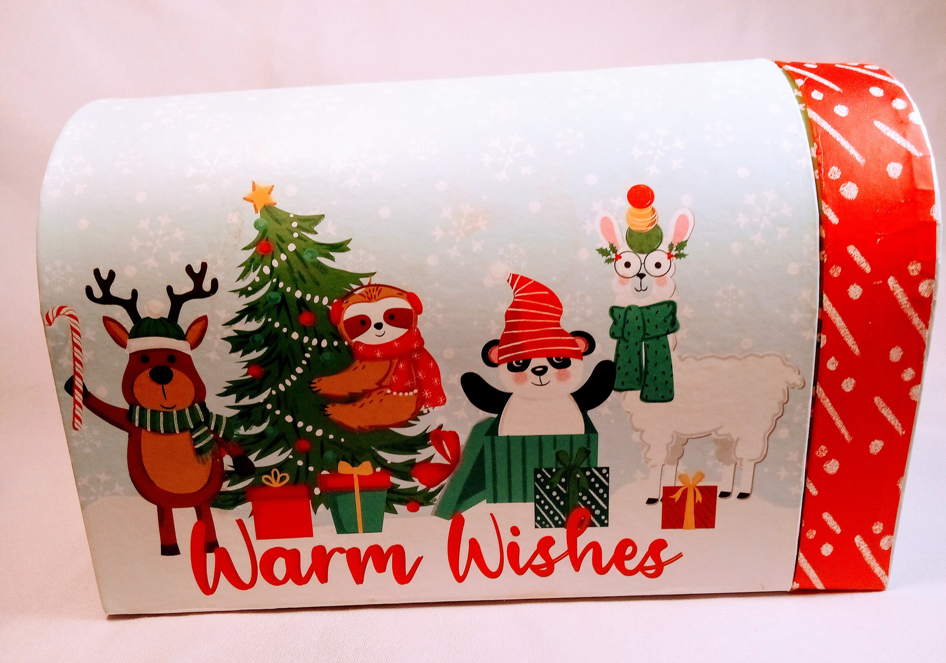 Cheerful Christmas Mailbox, Festive Candy Holder, Merry Outdoor Decoration, Holiday Box Decor Delight, Whimsical Letterbox Storage Charm